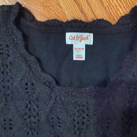 Child xl 14/16 cat and Jack black sweater dress with slight shimmer sparkle - Picture 2 of 4